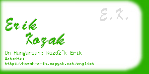 erik kozak business card